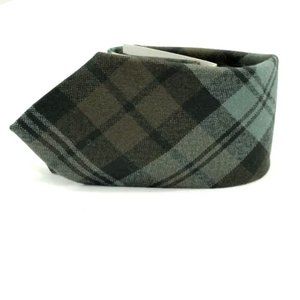 New Wool Tartan Necktie Tie Black Watch Weathered Brown Gray Made in Scotland